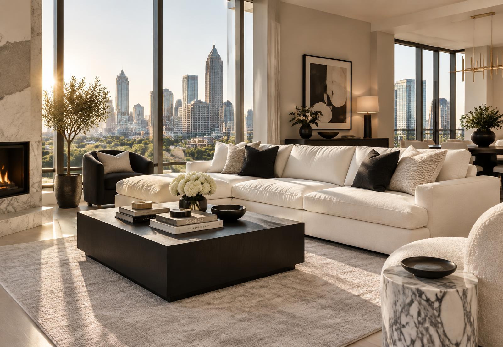 Immaculately cleaned modern Atlanta living room