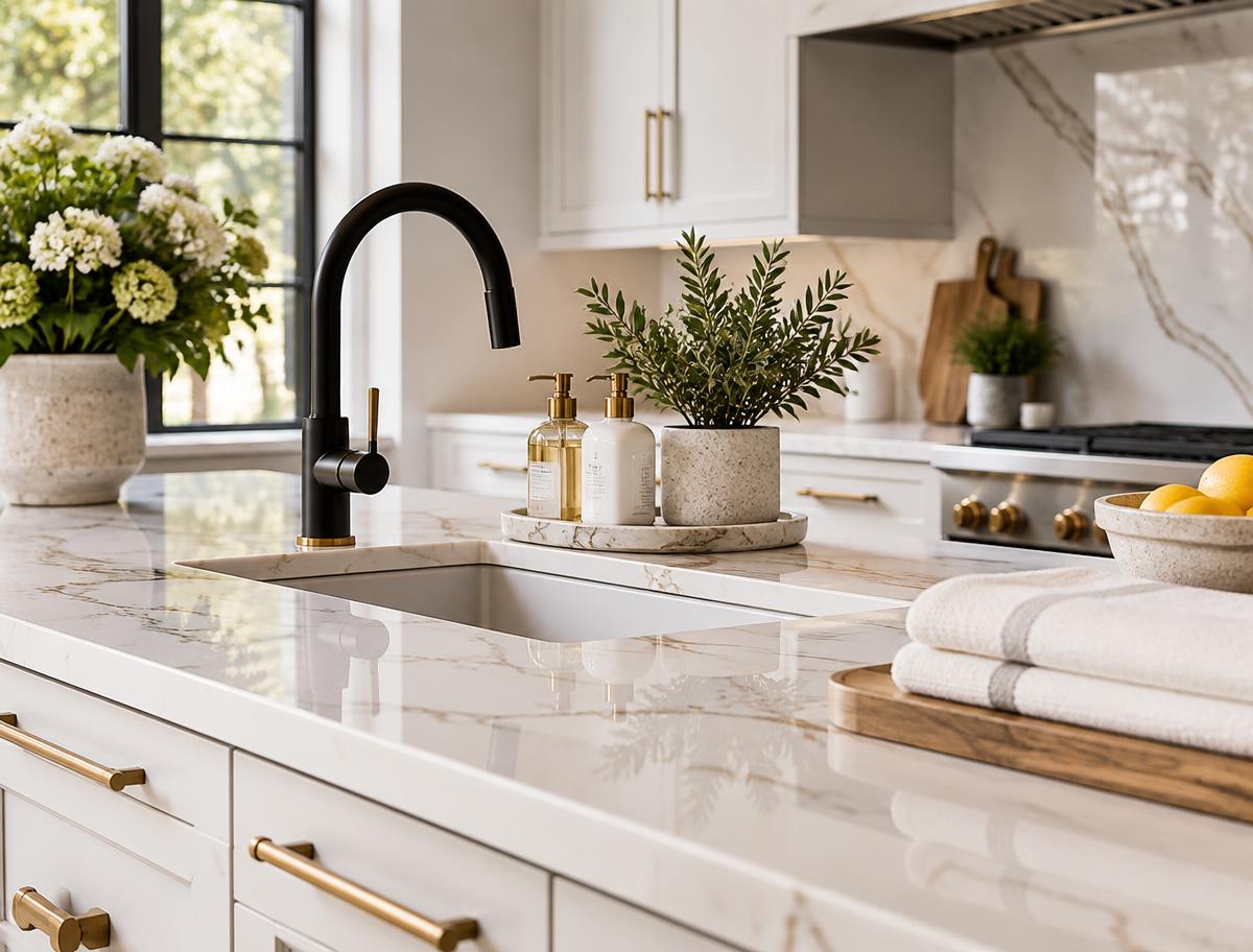 Detail of a freshly cleaned kitchen